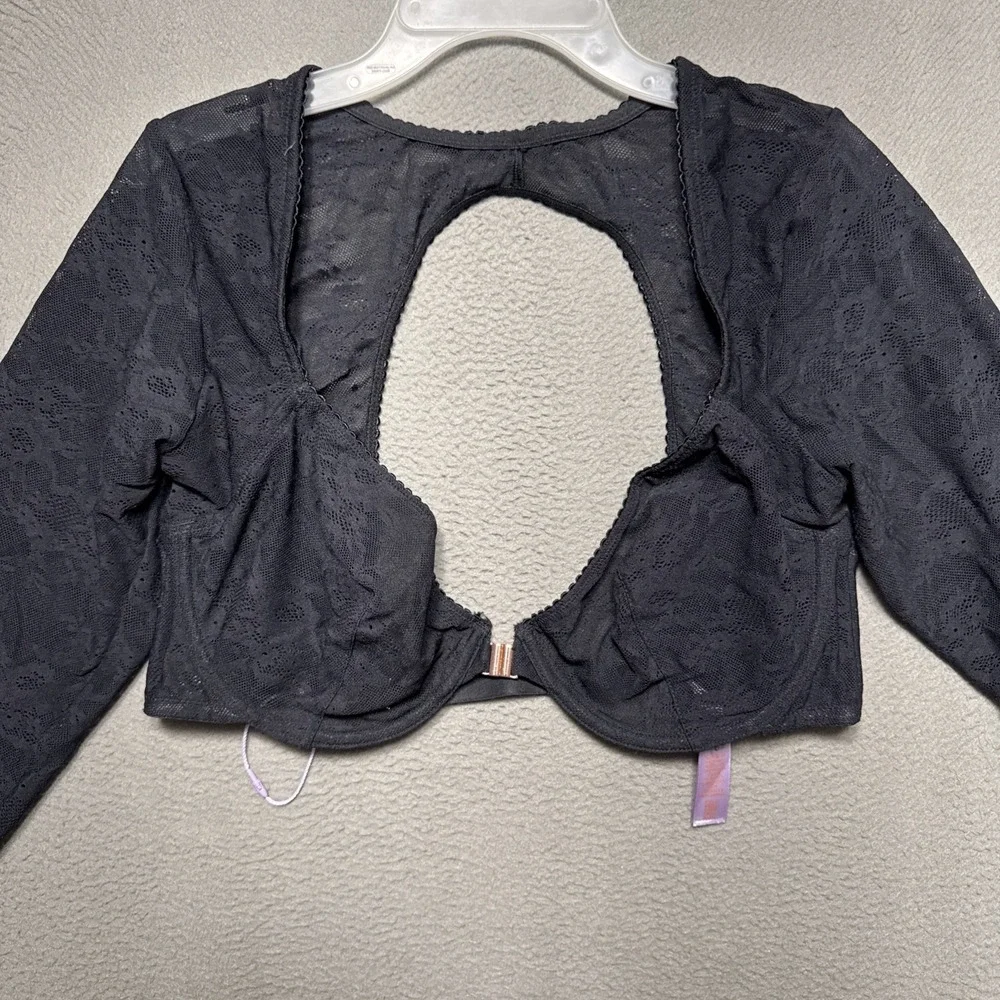 Savage X Fenty Lace Deux Long Sleeve Bra Top XL Whimsigoth Fairy Lingerie Witchy